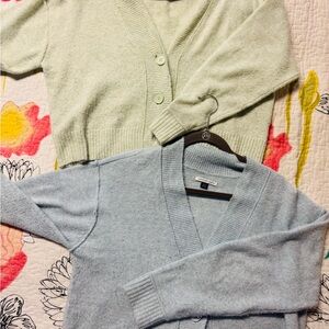 Back to School -  Green and Blue Cardigan Sweaters